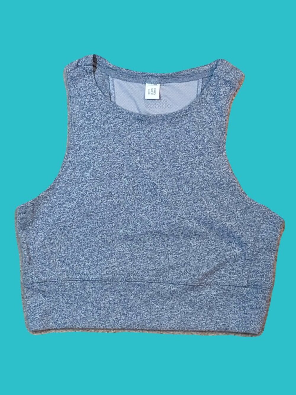 Adidas Heather Gray Cropped Workout Tank Size S Preowned